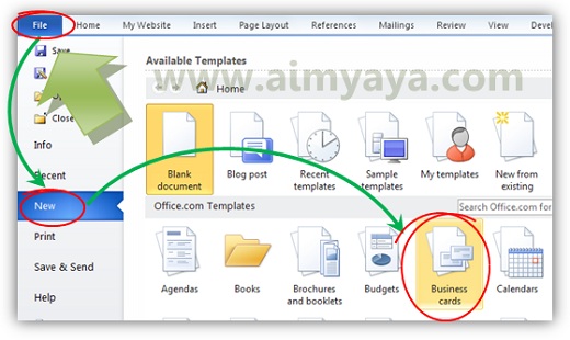 Cara Membuat Kartu Bisnis/Kartu Nama Dengan Ms Word 2010