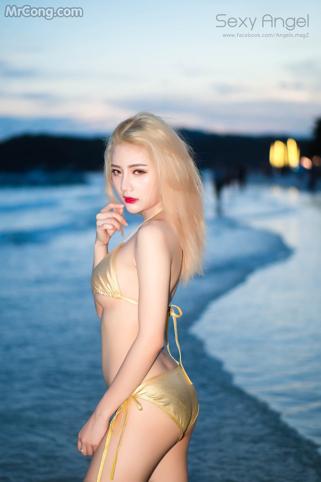 Atittaya Chaiyasing beauty poses hot on the beach with a yellow bikini (41 photos) photo 2-4