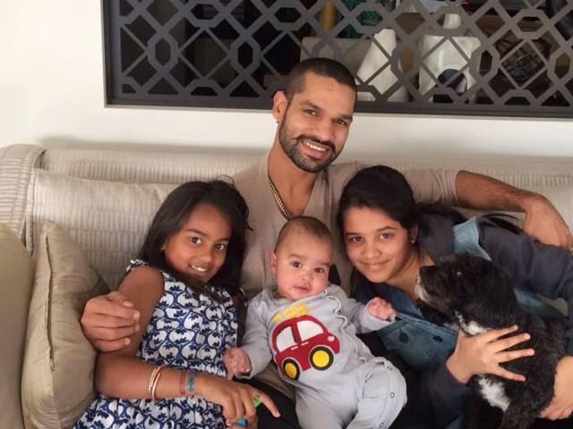 Indian Cricketer Shikhar Dhawan with Kids Step-Daughters Rhea, Aliyah & Son Zoravar Dhawan | Indian Cricketer Shikhar Dhawan Family Photos | Real-Life Photos