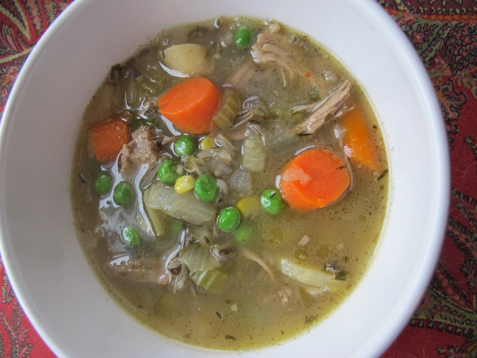 MORE TIME AT THE TABLE Turkey Wild RiceVegetable Soup with Sherry and