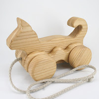 PA25, Wooden Pull along Cat, Lotes Toys