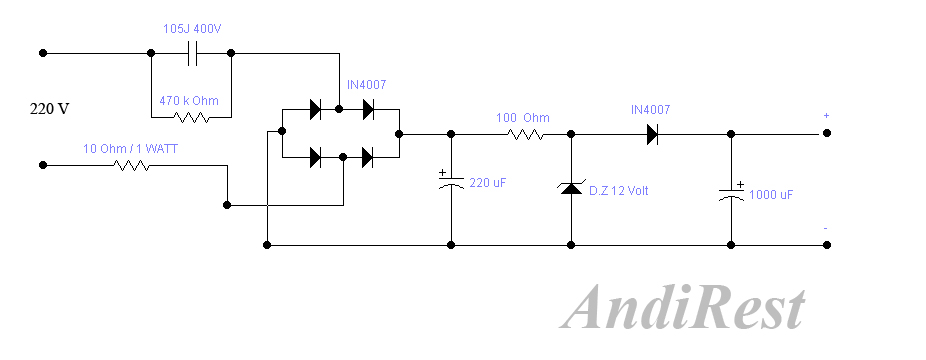 Membuat Power Supply 12v Tanpa Trafo