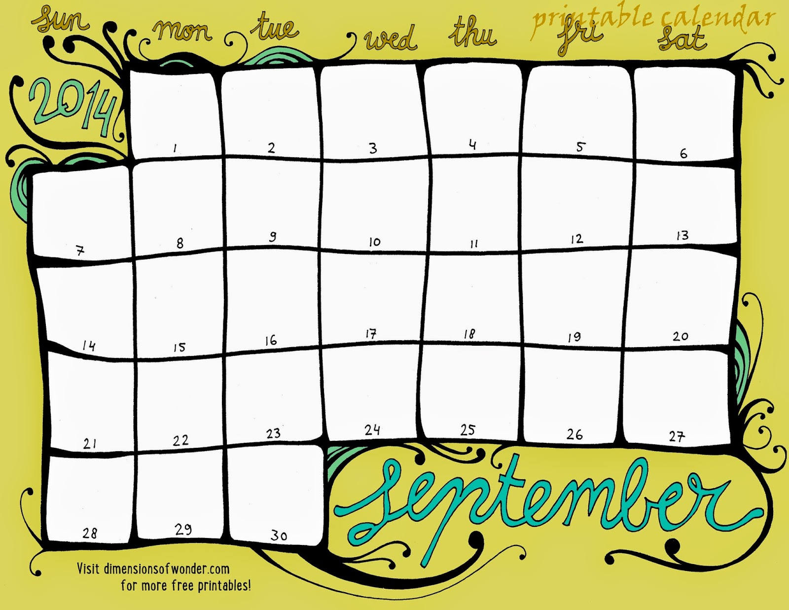 Free Printable Calendar 2021: Free Printable Calendar September