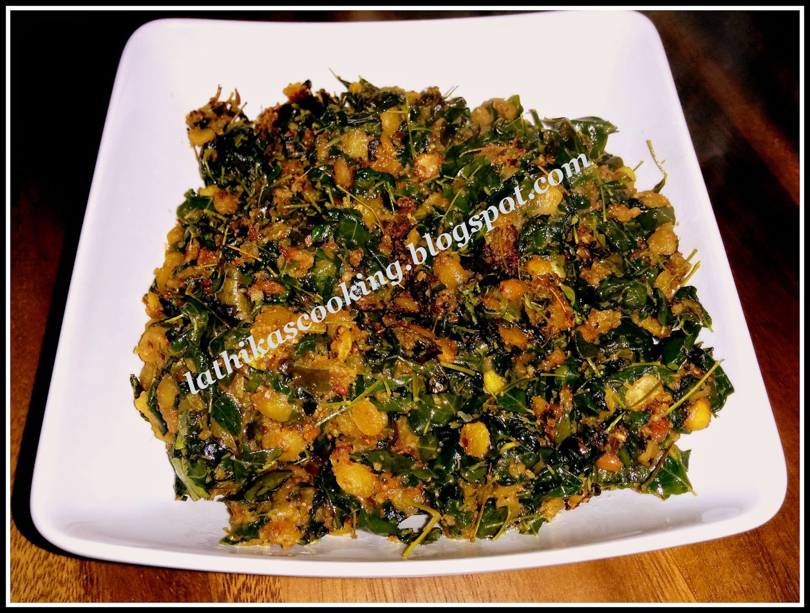 Lathika's Cooking Munagaku fry/ Drumstick leaves fry