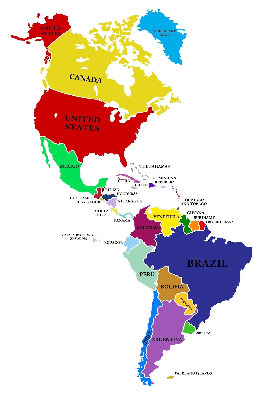 Banco de Imágenes Gratis: Mapa de América (Incluye América del Norte