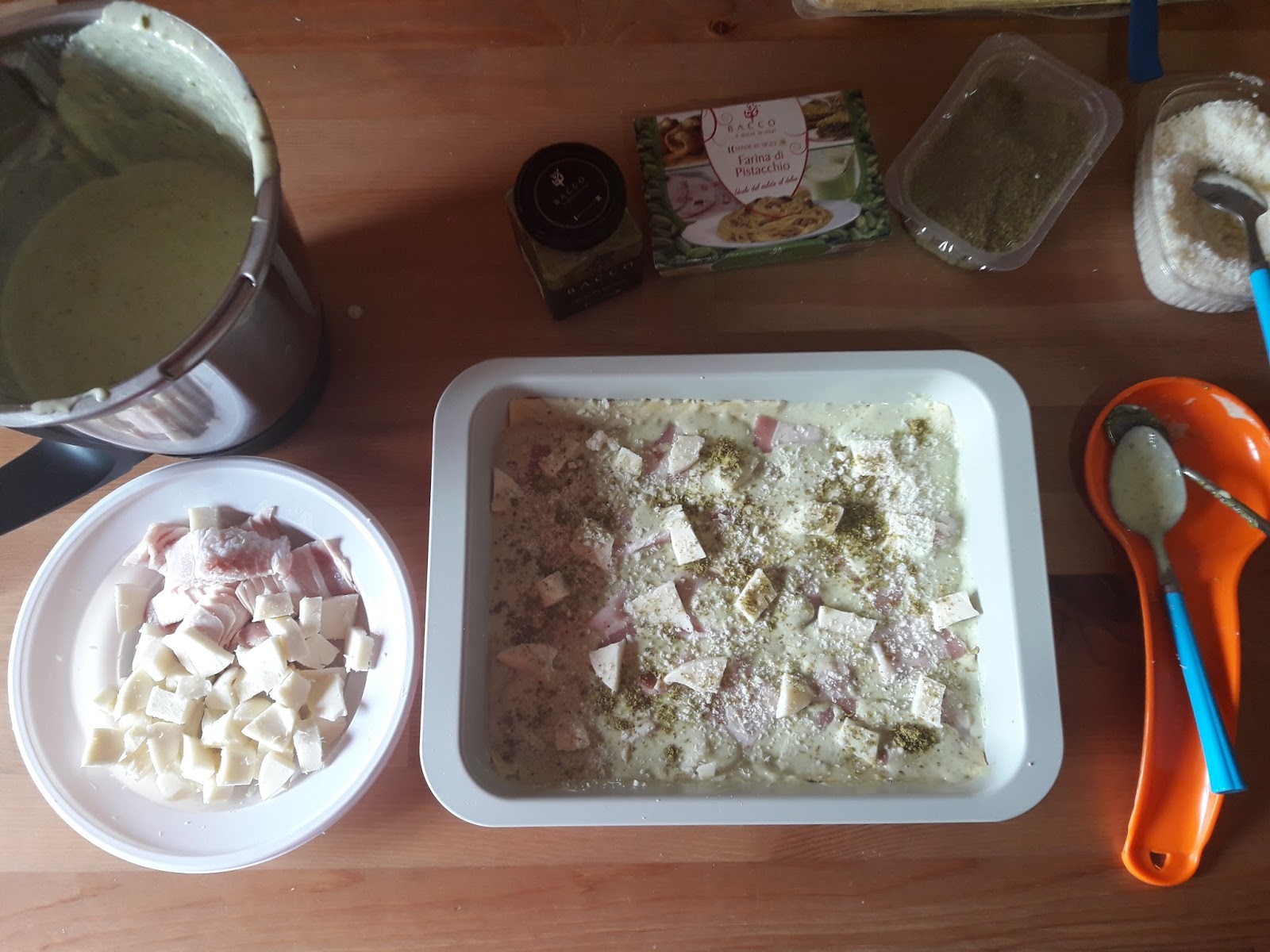 Le ricette di Valentina e Bimby LASAGNE CON PESTO DI PISTACCHIO E PANCETTA