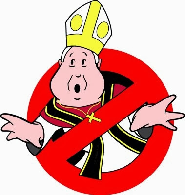 Funny Pope Holy Ghost Buster Cartoon Sign Picture