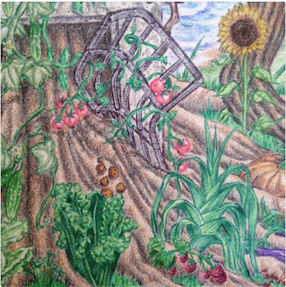 Detail of the drawing The Fruits of Liberation, by Heshima Denham, ©Blue Heart Foundation Detail of drawing The Fruits of Liberation, by Heshima Denham
