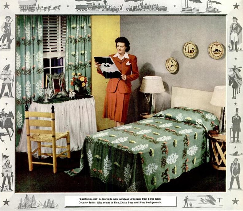 My Pretty Baby Cried She Was a Bird Bates Bedspreads and Fabrics (19401948)