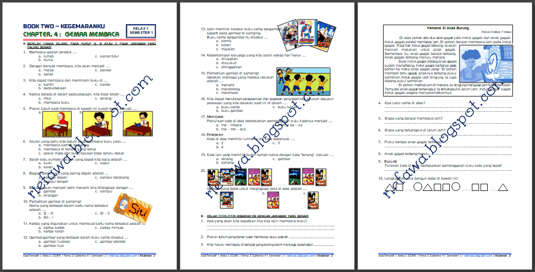 Memupuk Pemahaman Melalui Permainan: Contoh Soal Tematik Kelas 1 Tema 2 Subtema 4