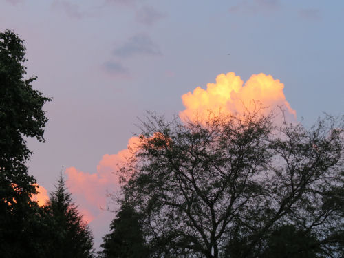 sun on clouds.