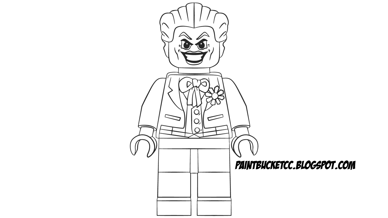 Paint Bucket Coloring Pages and Pixel Art: LEGO Joker Minifigure