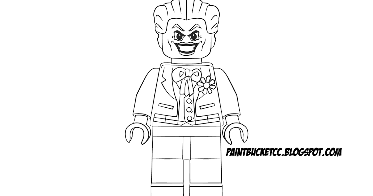 Paint Bucket Coloring Pages and Pixel Art LEGO Joker Minifigure