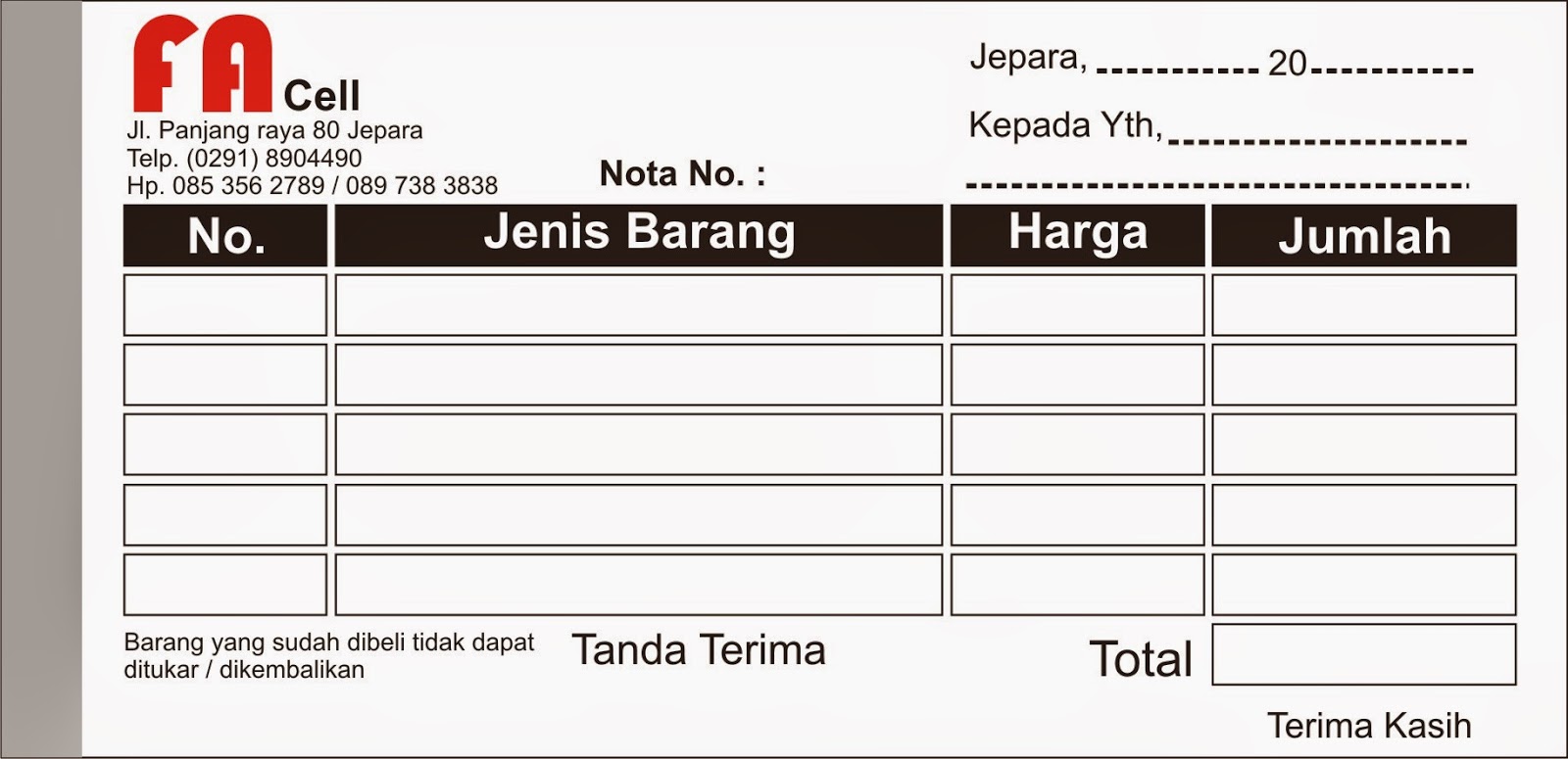 Membuat design nota dengan corel draw DG ONLINE TUTORIAL 