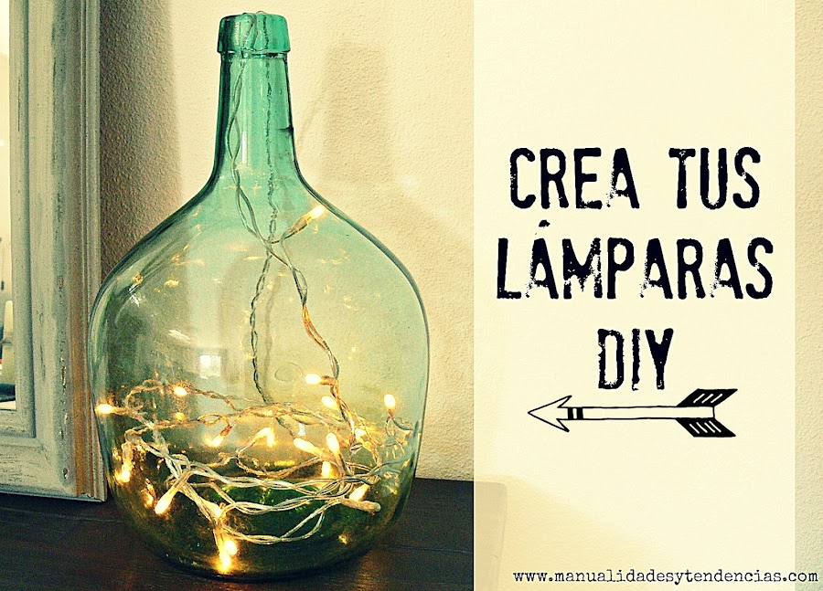 Damajuana transformada en lámpara