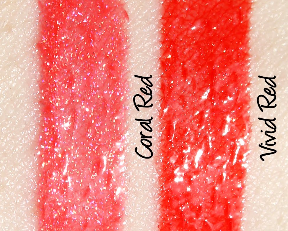 ZA Rich-Glam Liquid Rouge Limited Edition Coral Red and Vivid Red Swatches & Review