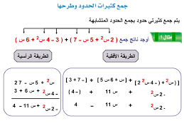 ورق عمل جمع وطرح كثيرا الحدود رياضيات ورق عمل جمع وطرح كثيرا الحدود رياضيات