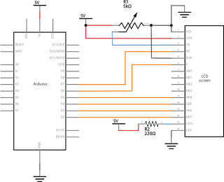 "Circuito Arduino y Display LCD 16x2"