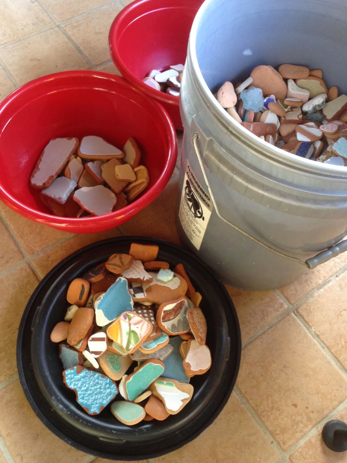 Ceramics from beachcombing in Vietri