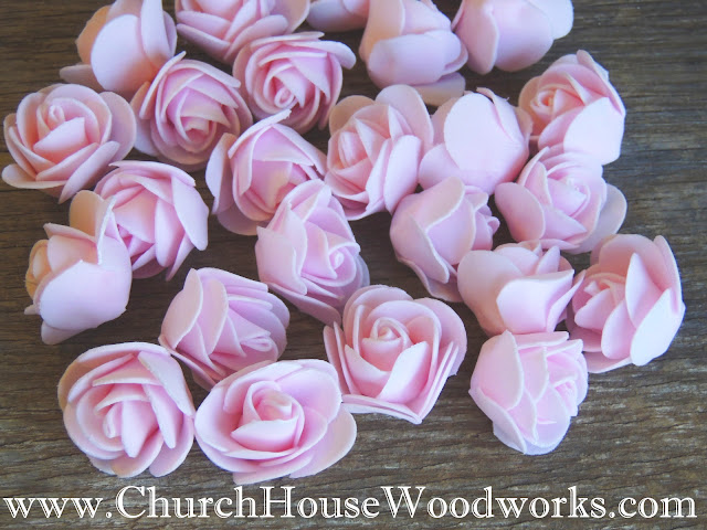 Pastel Blue, Pink, Sherbert Orange, And Mint Green Foam Roses- Table Scatter Decorations For Rustic Weddings, Baby Showers, Birthdays Church House Woodworks