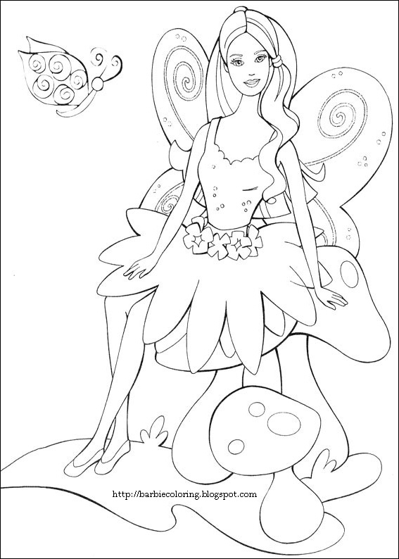 fairy barbie coloring pages - photo #14