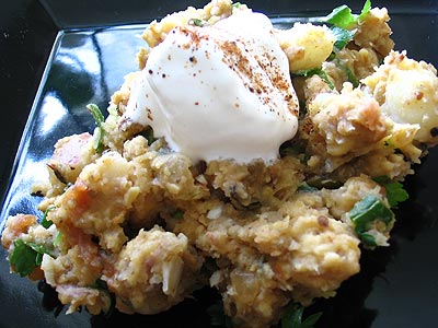 Potato-Tempeh Hash Browns with Salsa