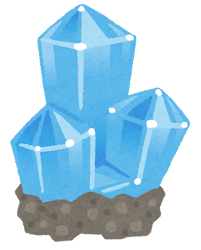 鉱石のイラスト（台座付き・青）