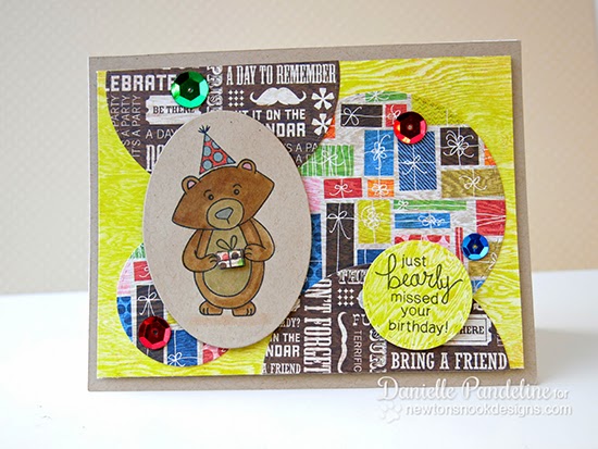 Winston's Birthday Bear Card by Danielle Pandeline for Newton's Nook Designs