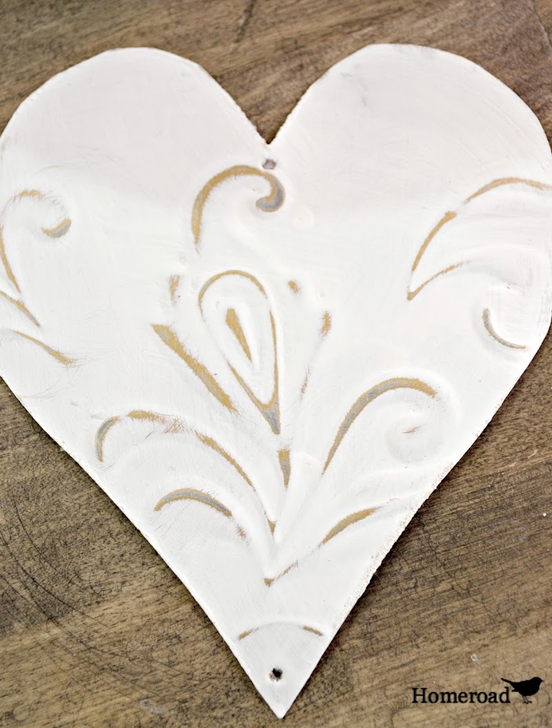 Tin Tile Heart Ornaments