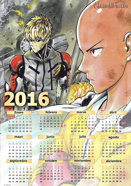 calendario 2016 one punch man