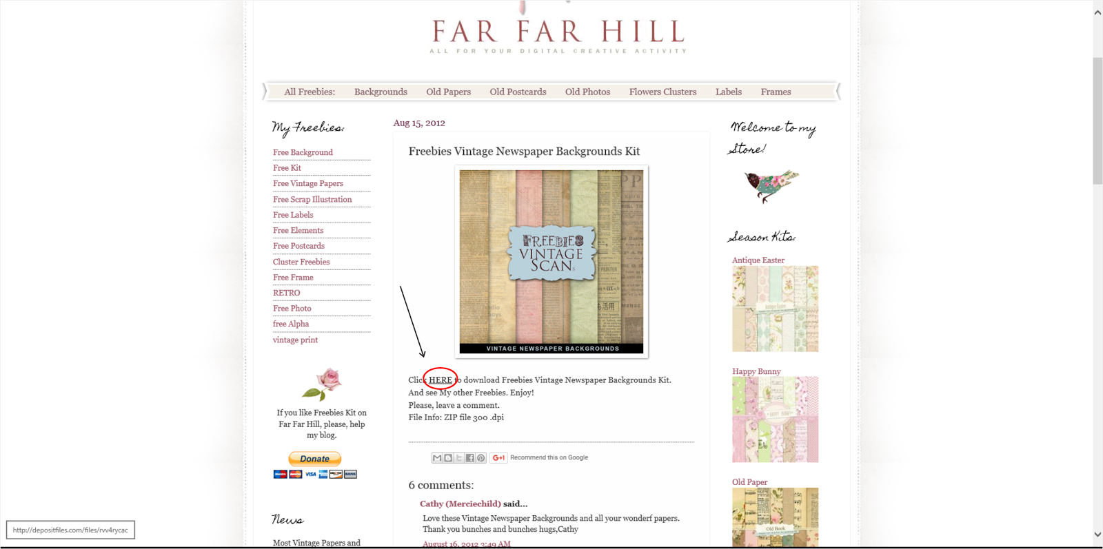 Pimentas Kraft: Como fazer o download do blog Far Far Hill.