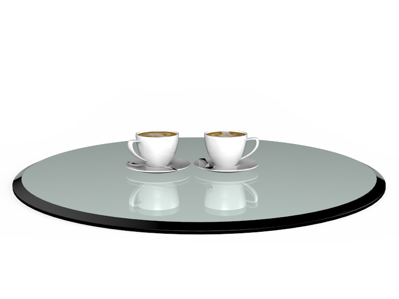 24" ROUND, 1/2'' TEMPERED, BEVEL ORDER GLASS ONLINE