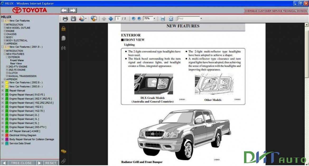 Toyota Hilux Service And Repair Manual Update 1997 2005 Toyota