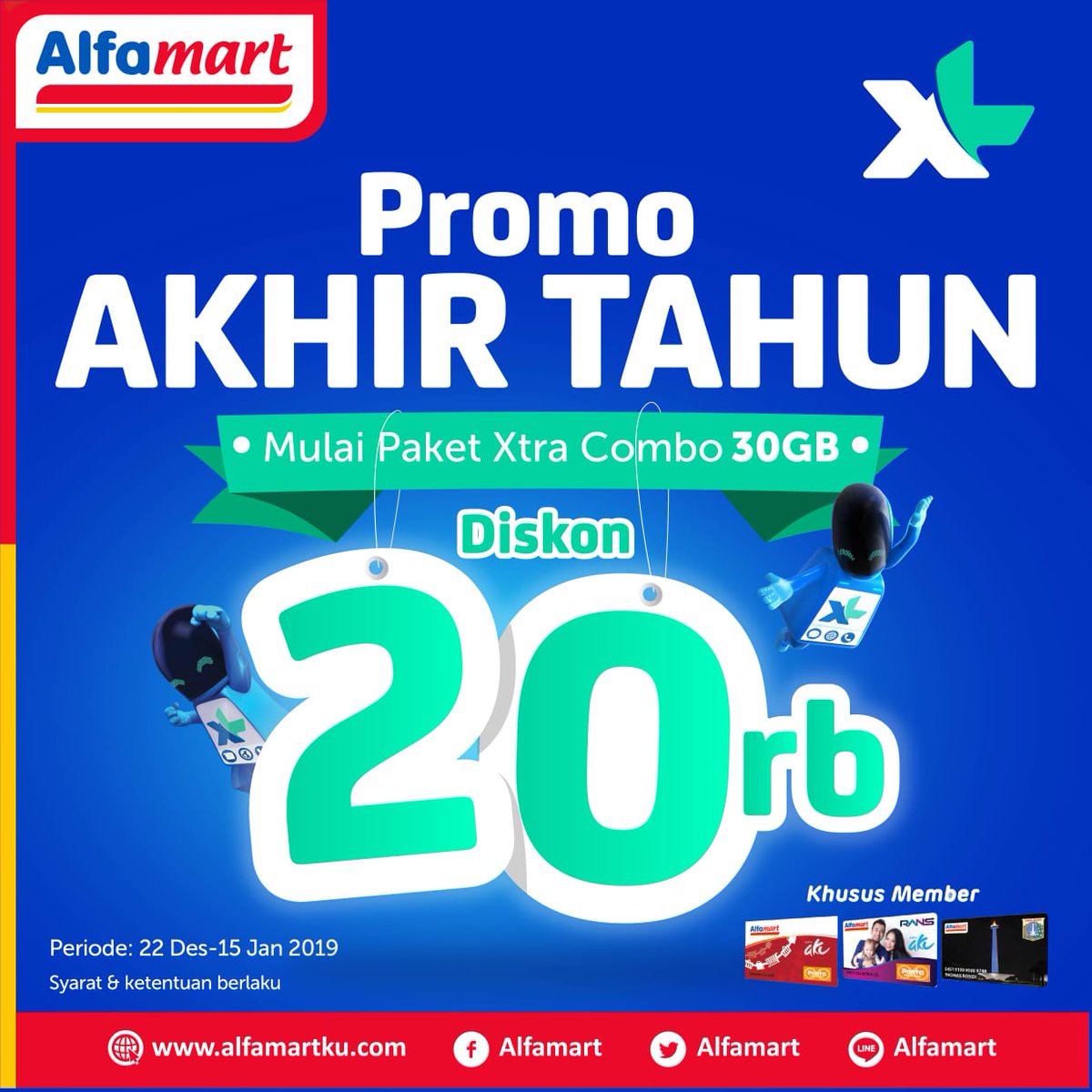 #Alfamart - Promo Akhir Tahun Paket XL Xtra Combo Diskon s.d 20K (s.d 15 Jan 2019) #Alfamart - Promo Akhir Tahun Paket XL Xtra Combo Diskon s.d 20K (s.d 15 Jan 2019)