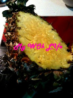My Wok Life Cooking Blog Steps to create a Pineapple Boat to serve your rice in an eye-pleasing way