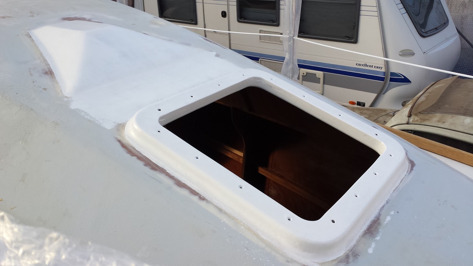 Plywood Boat Building Blog Inserting Screw Ankers for Attaching the Cabin Hatch