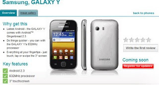 Samsung Galaxy Y coming to Vodafone UK