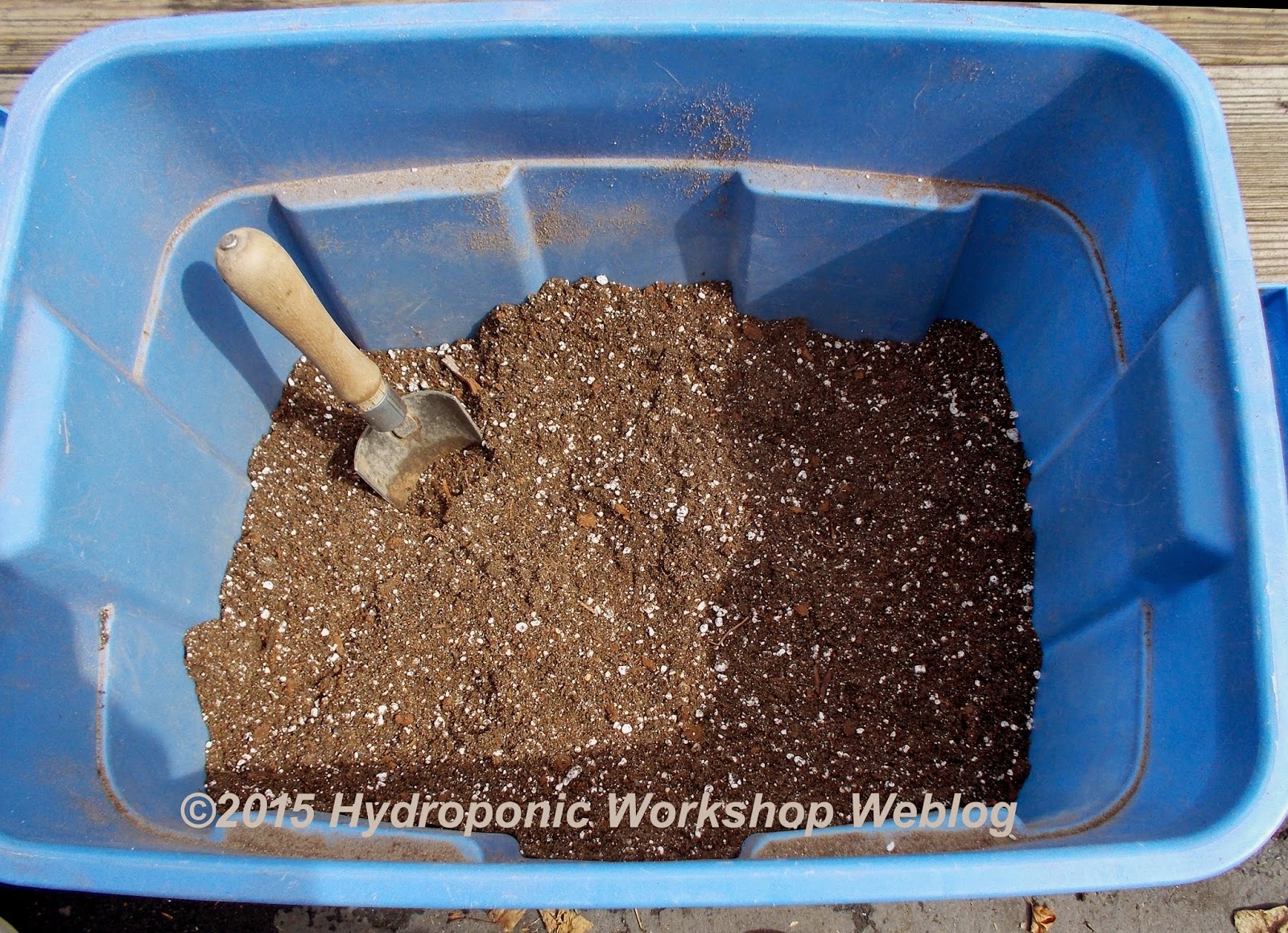 Hydroponic Journal April 4, 2015 Mixing soil for container
