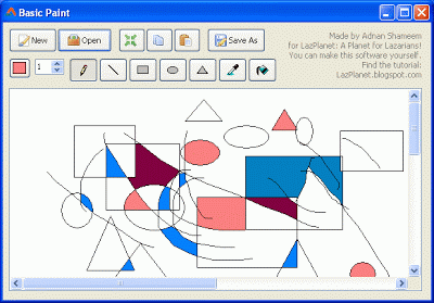 Basic paint program with many drawing tools made with Lazarus IDE