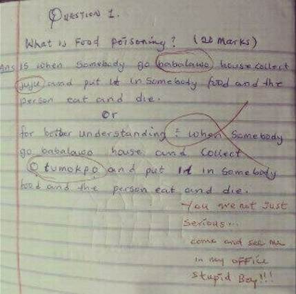 nigerian student defines food poisoning