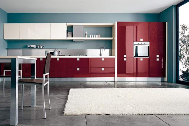 Model Desain Kitchen Sets Merah Minimalis Modern Model Desain Kitchen Sets Merah Minimalis Modern