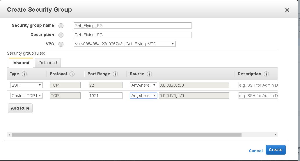 Oracle Database Commands and Practical Examples Create Security Group