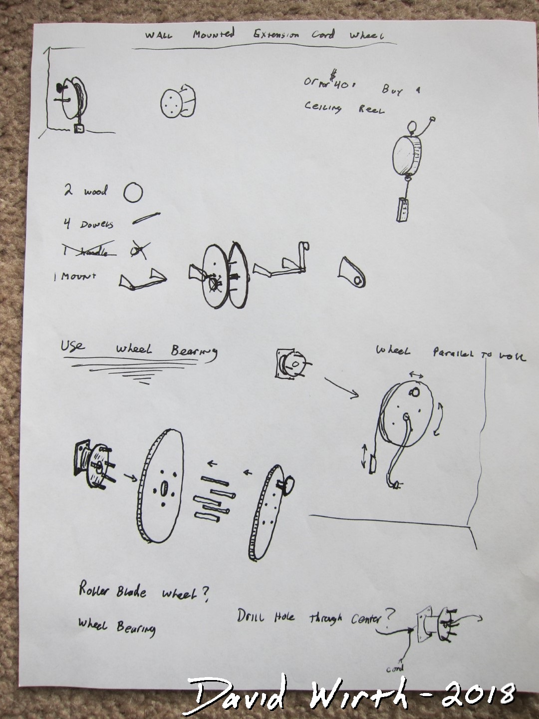 Extension Cord Reel Easy Build Plans