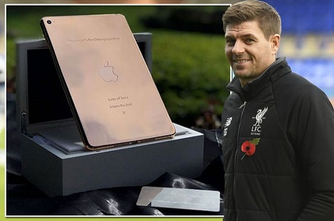 Gerrard Trolled By Fans For Splashing Out 18 Carat Gold iPad For 6-Year-Old Daughter's Birthday