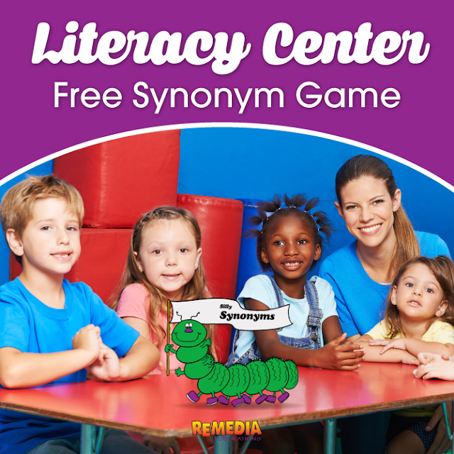 Remedia Publications Literacy Center Silly Synonyms Game