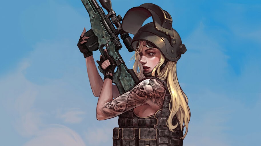 PUBG, Girl, Sniper, 4K, #3.2030