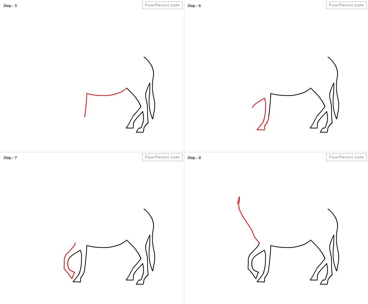 Fpencil: How to draw Donkey for kids step by step