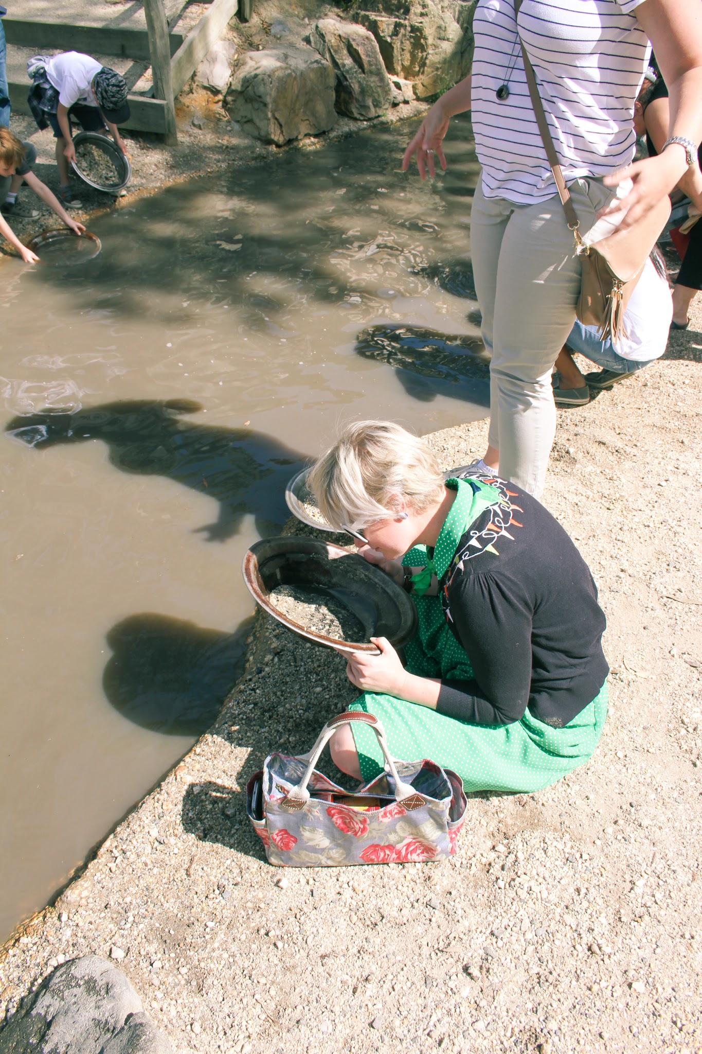 Finding Femme visits Sovereign Hill wearing green polka dot Review Australia, Laura Ashley, Cath Kidston and Sandler.
