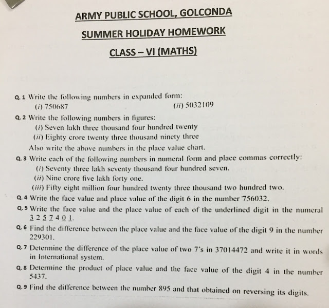 grade 4 maths holiday homework