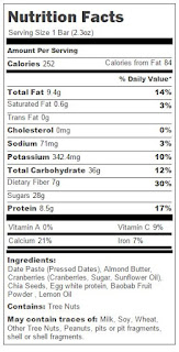 hubby's nutritional facts